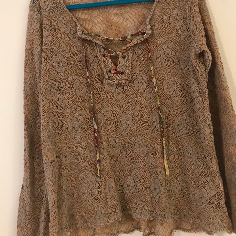 Gimmicks laced up lace top